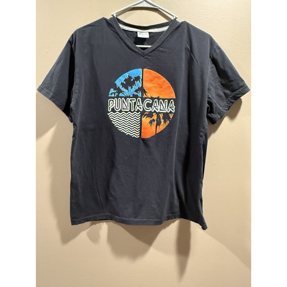 Punta Cana Women’s V-Neck Tee Shirt Size Medium Black White